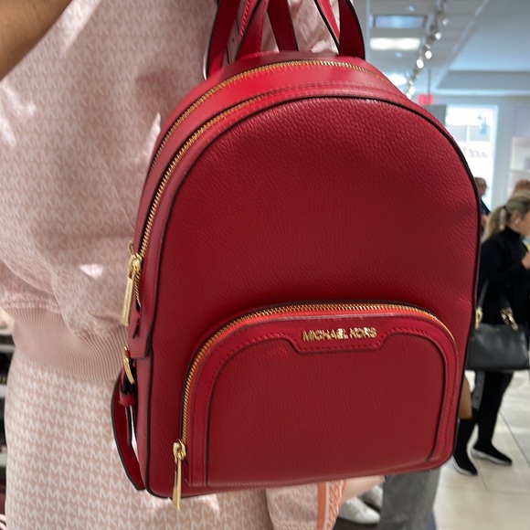 Michael Kors Jaycee Medium Pebbled Leather Backpack
Bright Red NWT - Picture 12 of 16